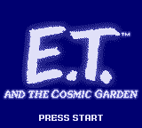 ET the Extra Terrestrial and the Cosmic Garden title screen for GameBoy Color